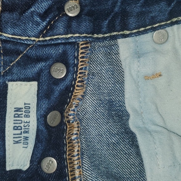 Abercrombie Jeans Boys Size 10 Blue Kilburn Low Rise Boot Distressed - Picture 12 of 16